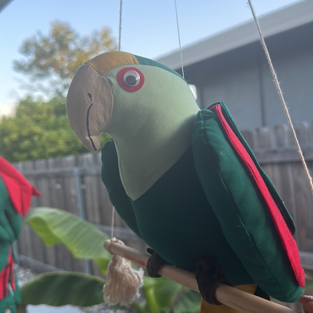 Soft sculpture imported parrots